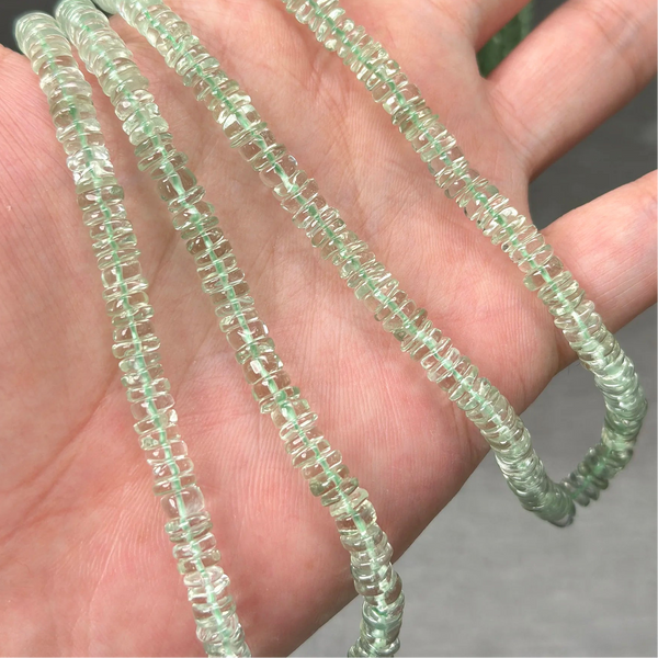Green Quartz Rondelle Beads-ToShay.org