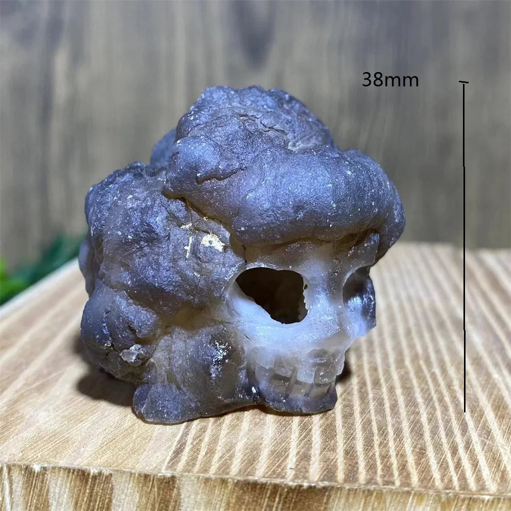 Grey Agate Geode Skull-ToShay.org