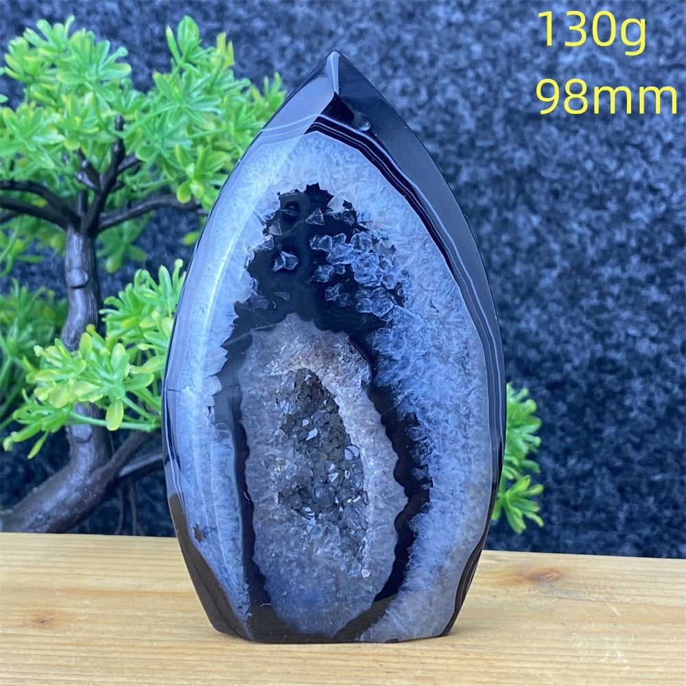 Black Agate Geode Torch-ToShay.org