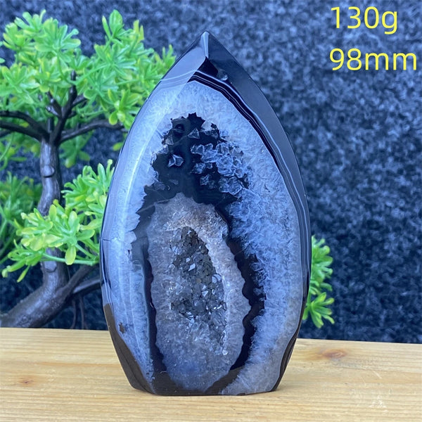 Black Agate Geode Torch-ToShay.org