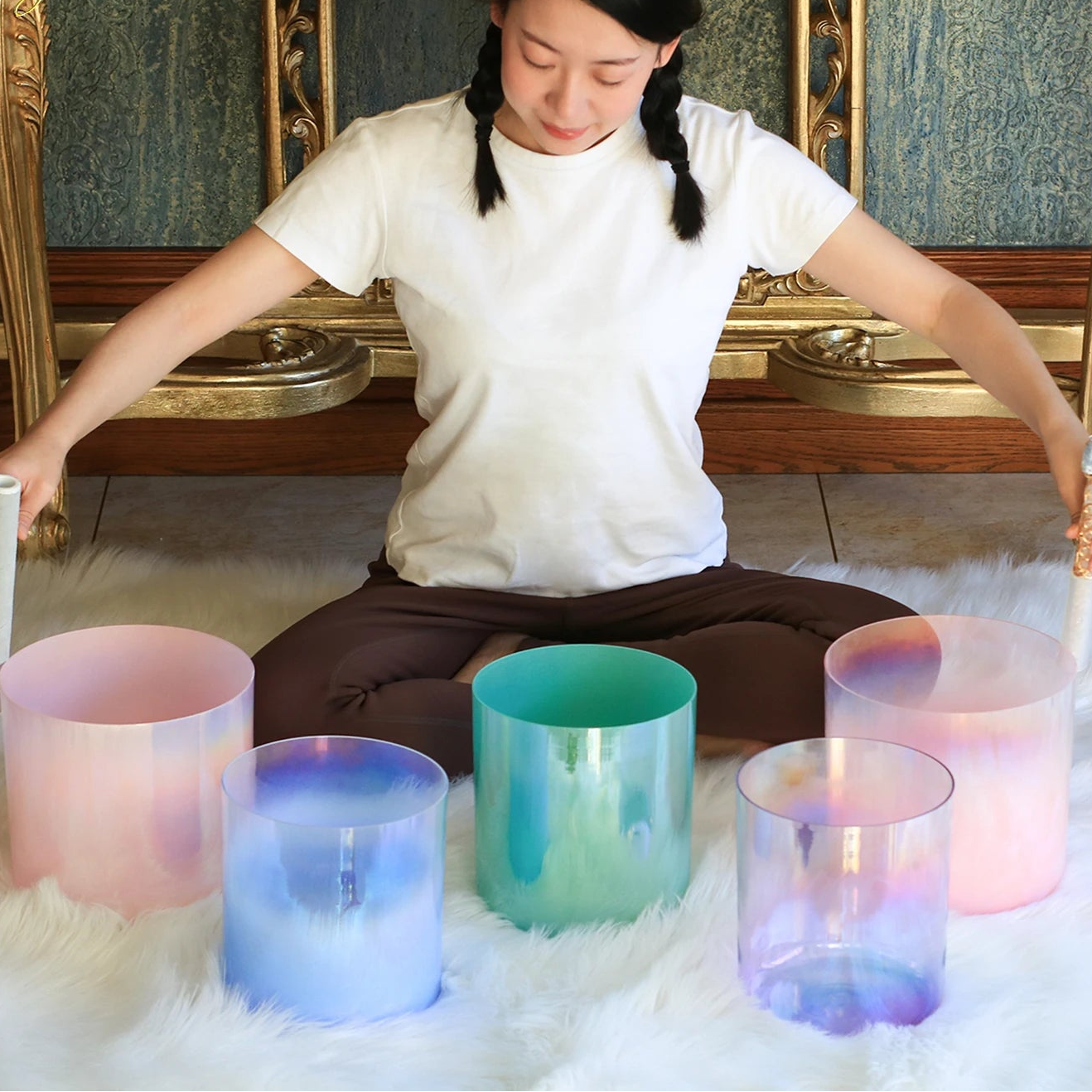 Crystal Soul New Color Five element Harmonious Sound Set Crystal Singing Bowl Set-ToShay.org