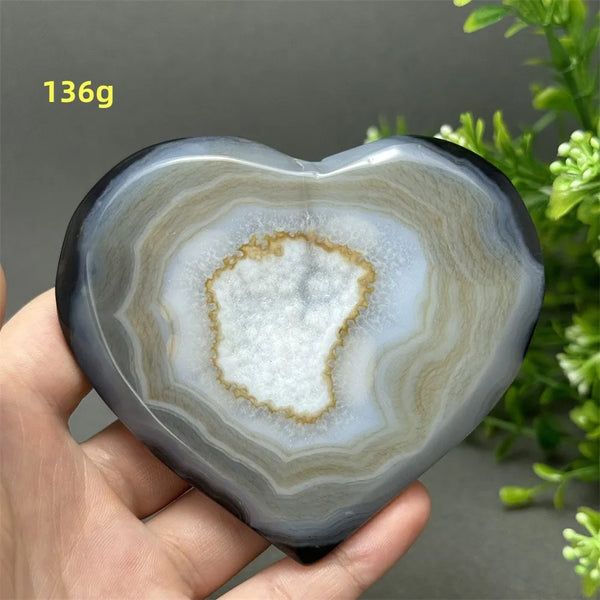 Grey Agate Geode Heart-ToShay.org