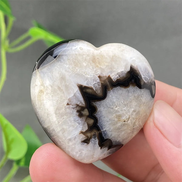Black Agate Geode Heart-ToShay.org
