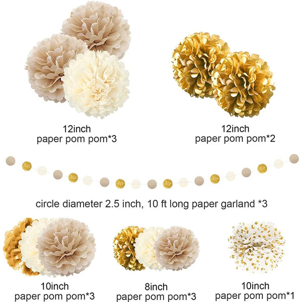 Gold Champagne Paper Decorations-ToShay.org