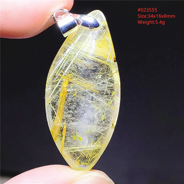 Gold Rutilated Quartz Pendant-ToShay.org