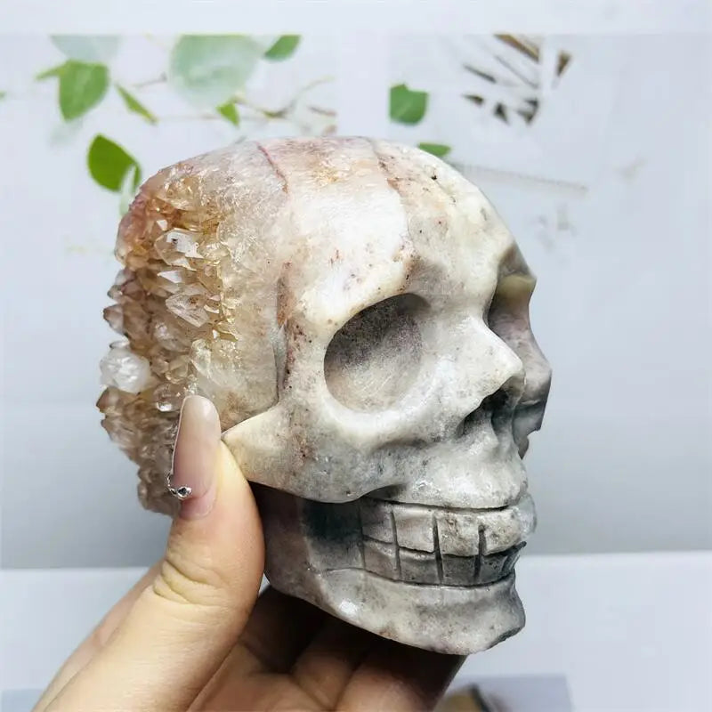 White Crystal Druzy Skull-ToShay.org