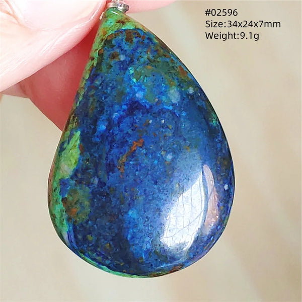 Blue Azulite Malachite Pendant-ToShay.org
