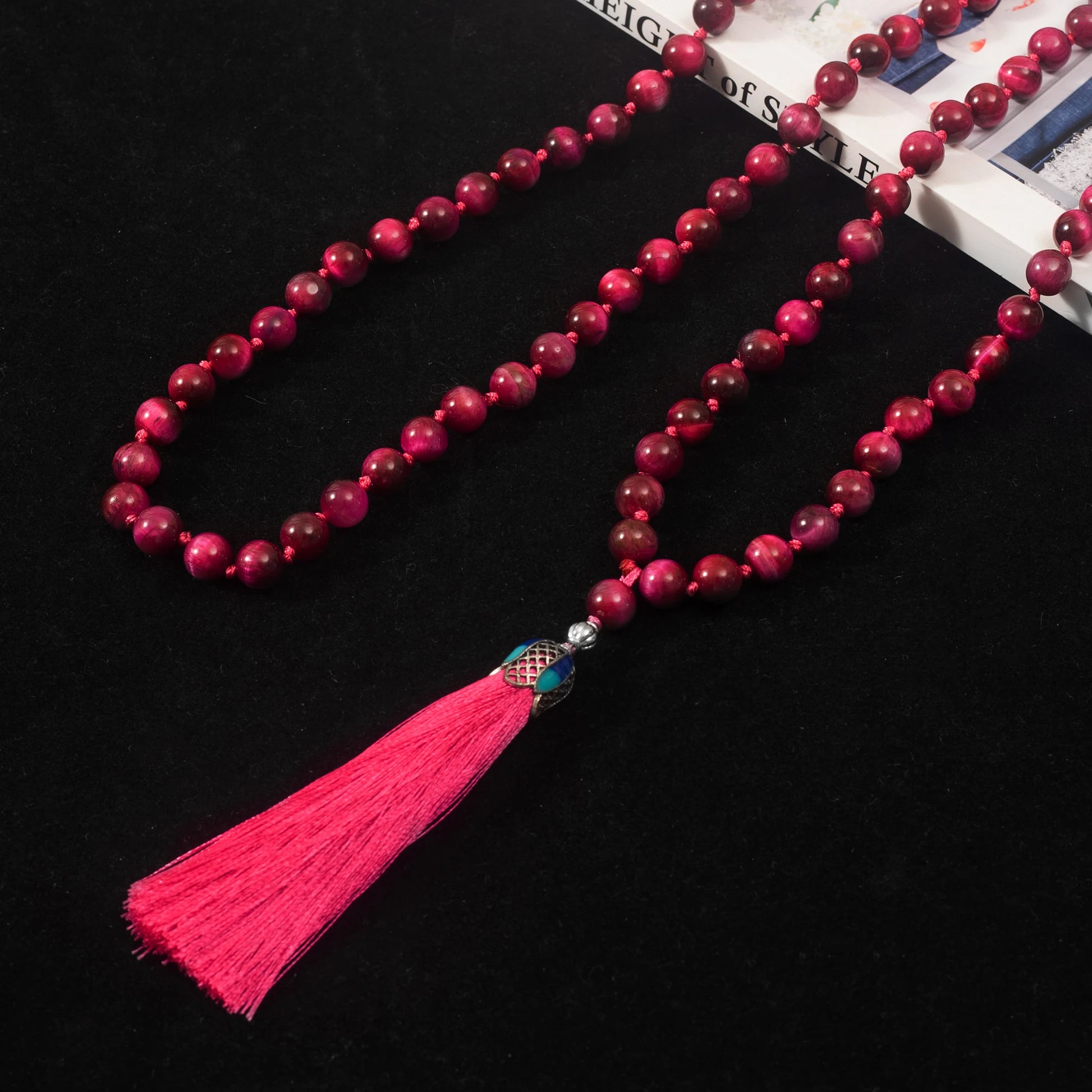 Red Rose Tiger Eye Mala-ToShay.org