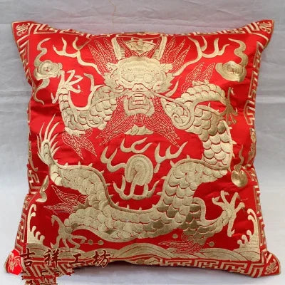 Embroidered Dragon Cushion Cover-ToShay.org