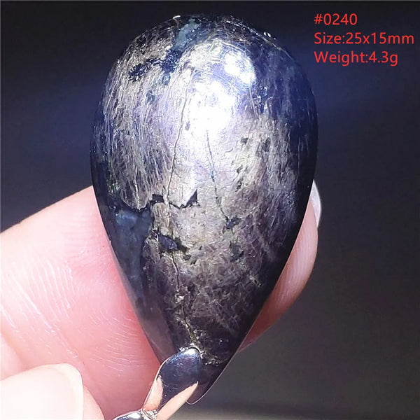 Silver Black Hypersthene Pendant-ToShay.org