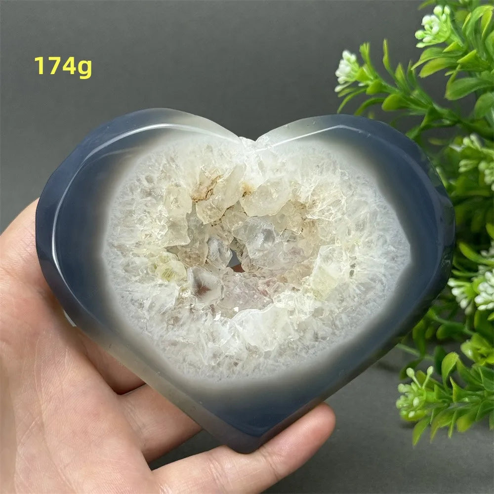 Grey Agate Geode Heart-ToShay.org