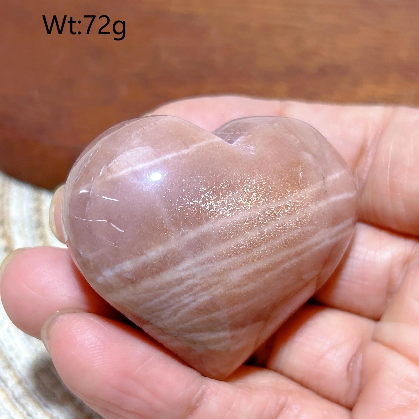 Orange Peach Moonstone Heart-ToShay.org