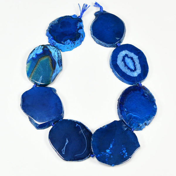 Blue Agate Slice Beads-ToShay.org