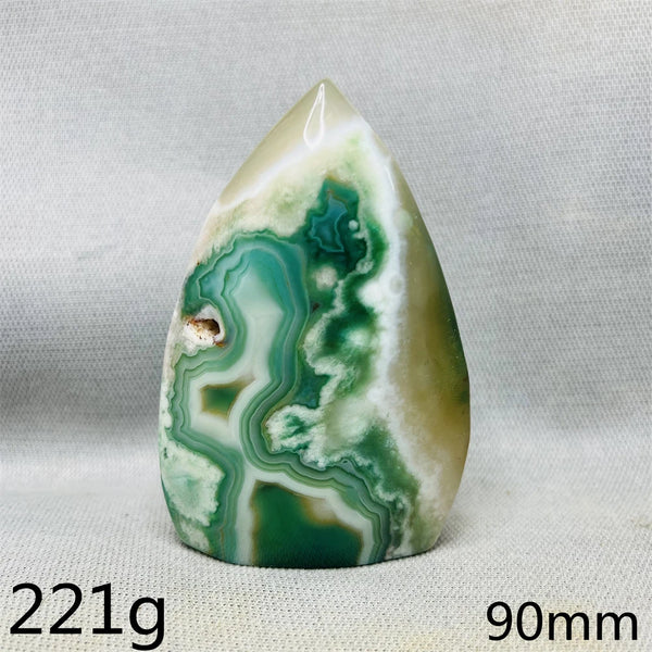 Green Cherry Blossom Agate Flame-ToShay.org