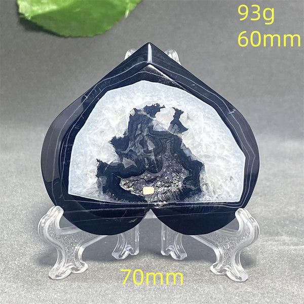 Black Agate Geode Heart-ToShay.org