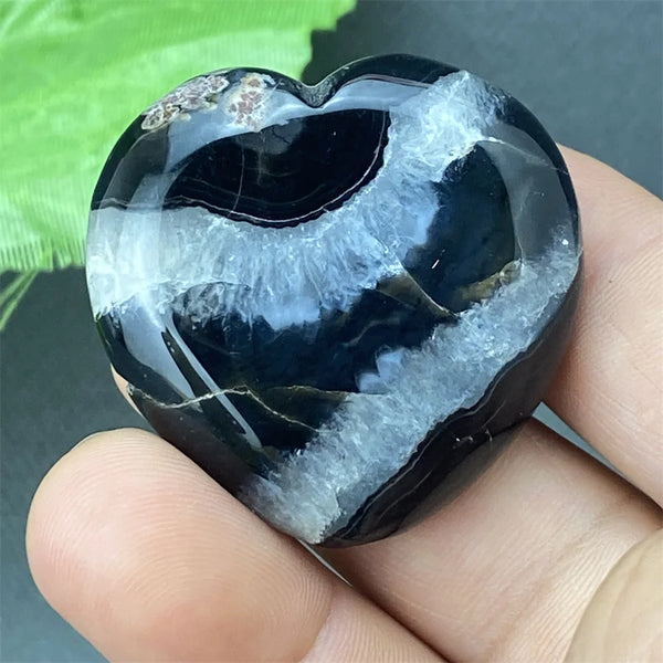 Black Agate Geode Heart-ToShay.org