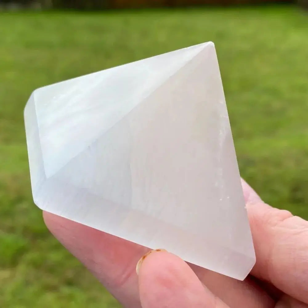 White Selenite Pyramid-ToShay.org