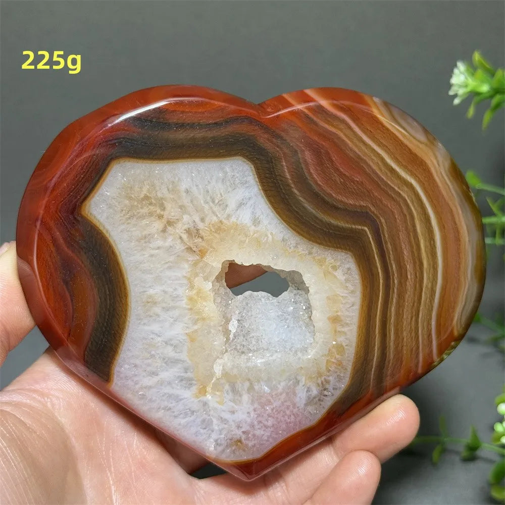Black Red Striped Agate Heart-ToShay.org