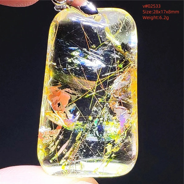 Gold Rutilated Quartz Pendant-ToShay.org