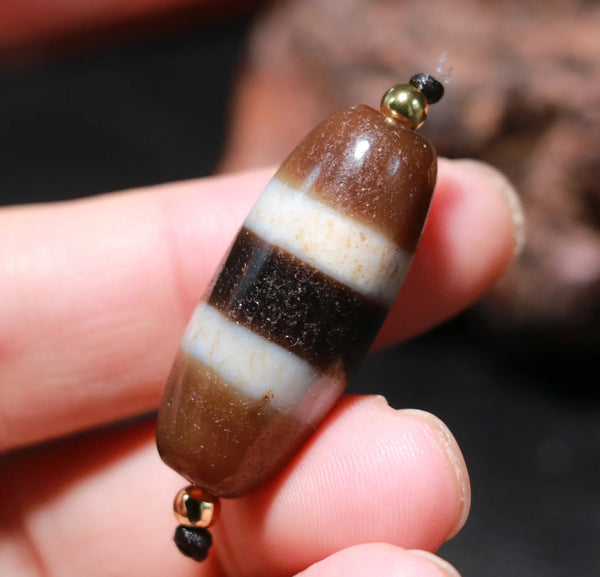 Tibetan Agate Dzi Bead-ToShay.org