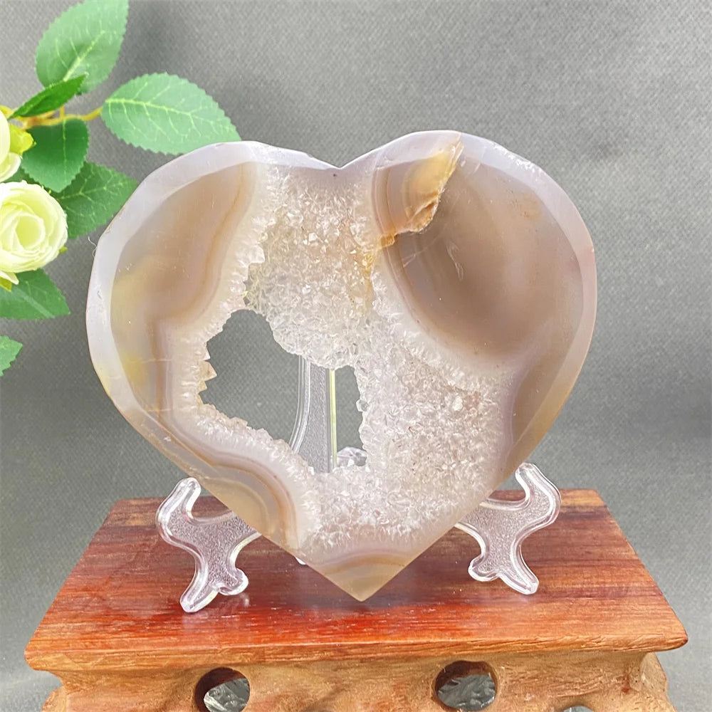 Grey Agate Crystal Heart-ToShay.org