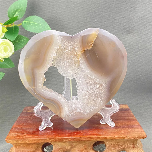 Grey Agate Crystal Heart-ToShay.org
