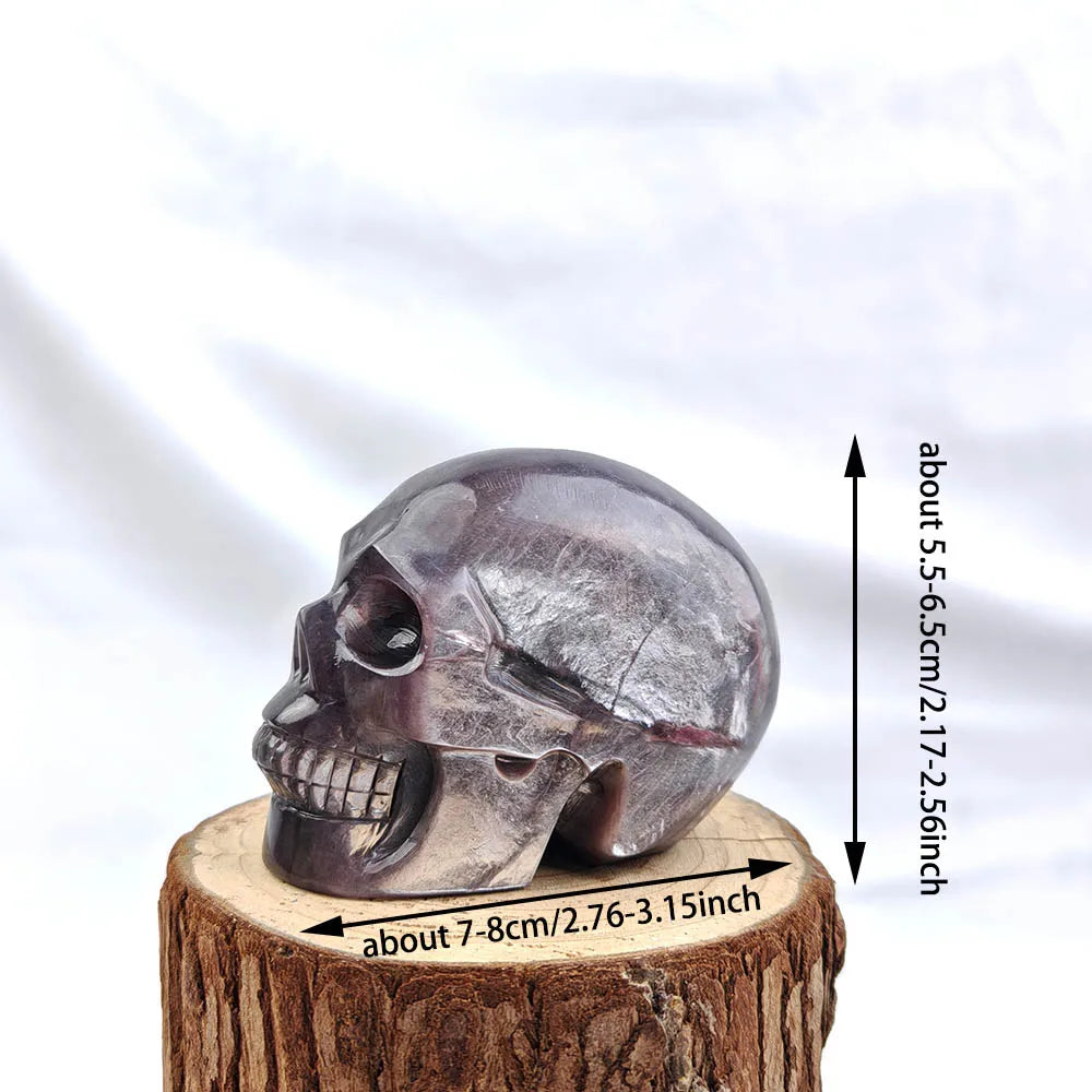 Amazing Natural Rare Purple Mica Crystal Skull Ore with Purple Silver Shining Large Sequins Unique Oranment Festival Decor-ToShay.org