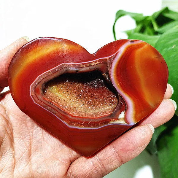 Red Agate Geode Heart-ToShay.org