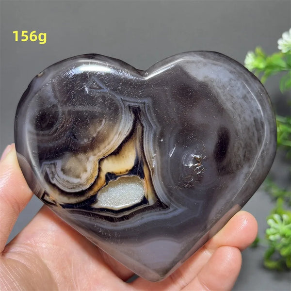 Black Red Striped Agate Heart-ToShay.org