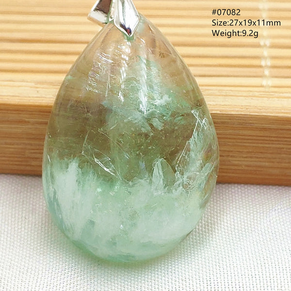 Green Feather Fluorite Pendant-ToShay.org