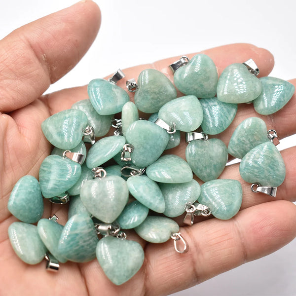 Blue Amazonite Heart Pendants-ToShay.org