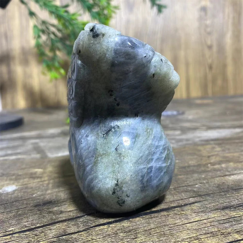 Crystal Natural Labradorite Skull Carving Healing Stone Reiki Gemstones Quartz Minerals Beauty Home Decoration Aquarium-ToShay.org