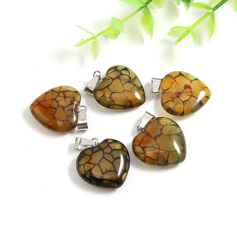 Mixed Dragon Veins Agate Hearts-ToShay.org