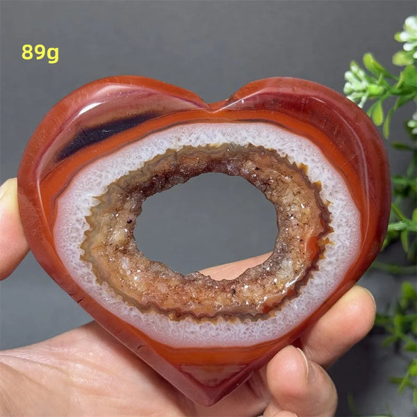 Red Agate Geode Heart-ToShay.org