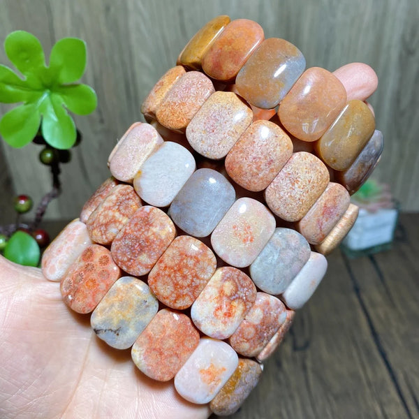 Orange Coral Jade Bracelets-ToShay.org