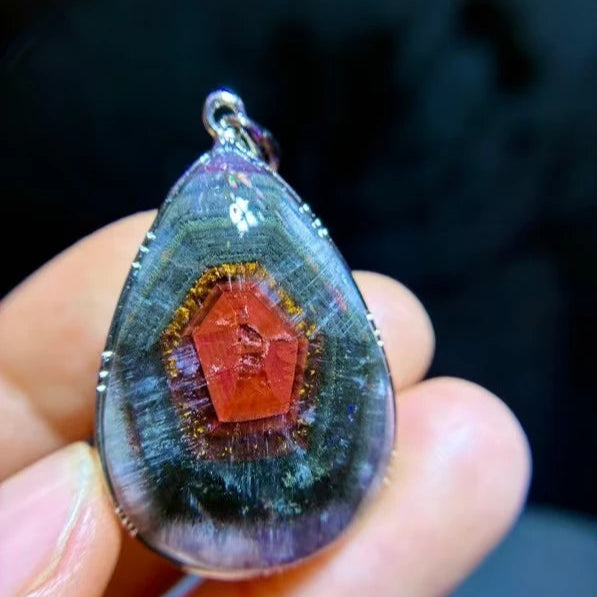 Red Auralite Cacoxenite Pendant-ToShay.org