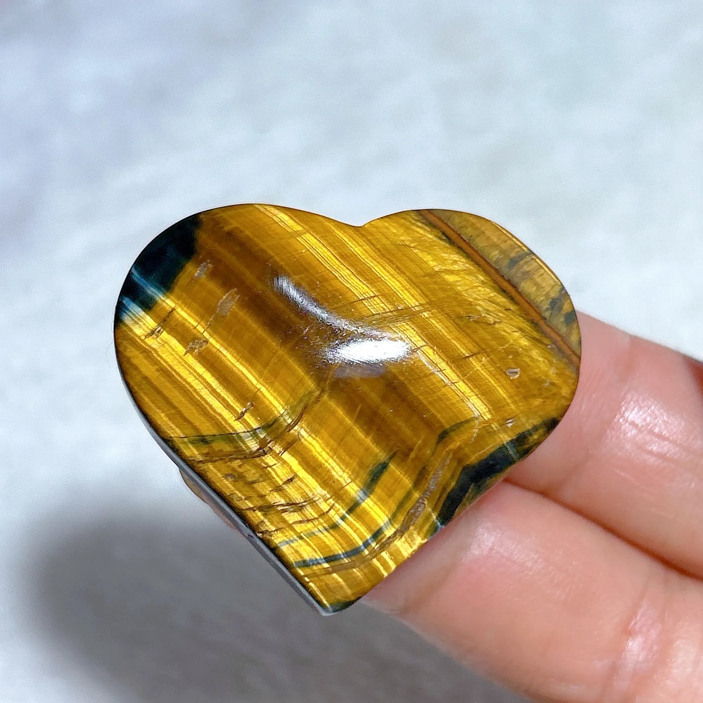 Yellow Blue Tiger Eye Heart-ToShay.org