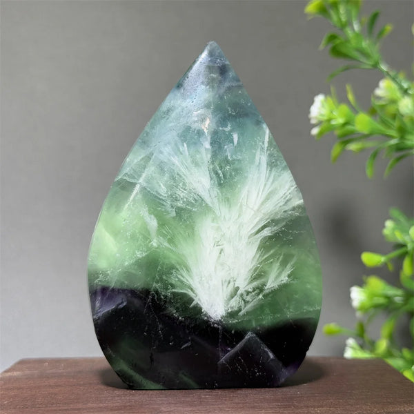 Green Feather Fluorite Torch-ToShay.org