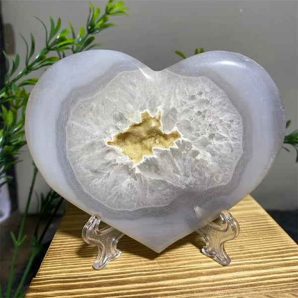 Grey Agate Geode Heart-ToShay.org