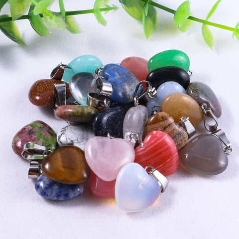 Mixed Crystal Heart Pendants-ToShay.org