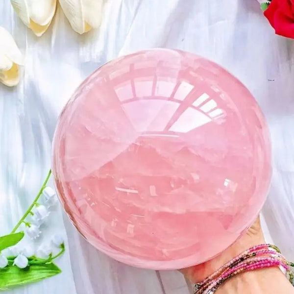 Pink Rose Quartz Crystal Ball-ToShay.org