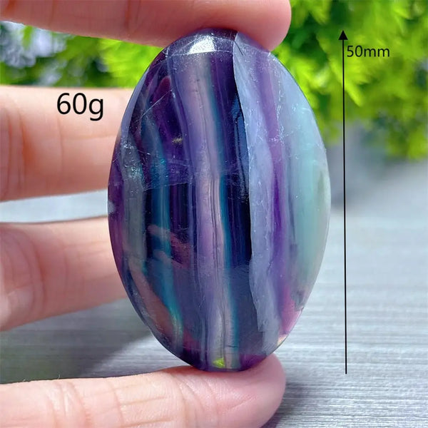 Rainbow Fluorite Palm Stone-ToShay.org