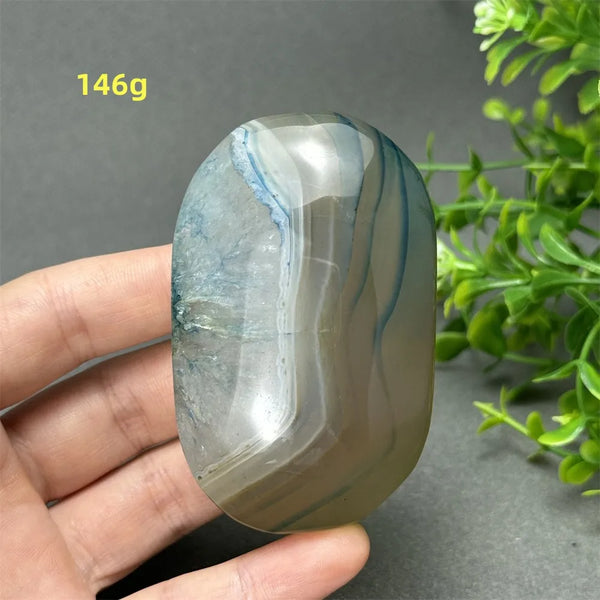 Blue Agate Palm Stone-ToShay.org