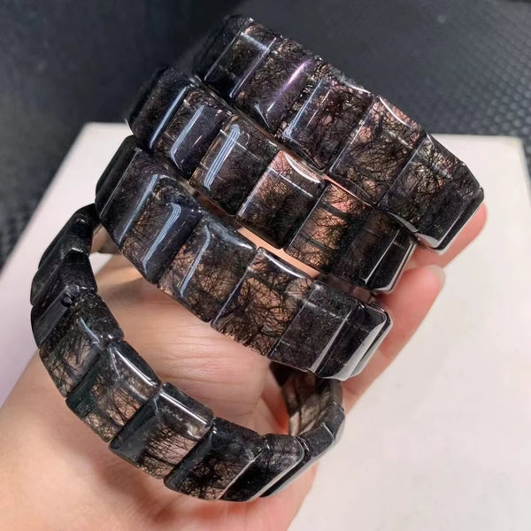 Black Rutilated Quartz Bracelet-ToShay.org