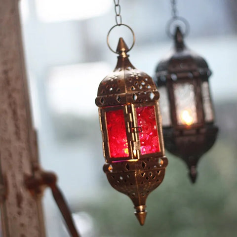 Stained Glass Hanging Lantern-ToShay.org