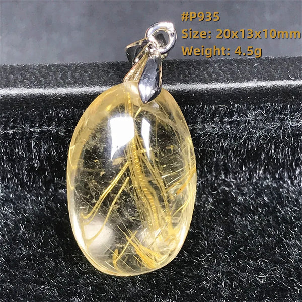 Gold Rutilated Quartz Pendant-ToShay.org