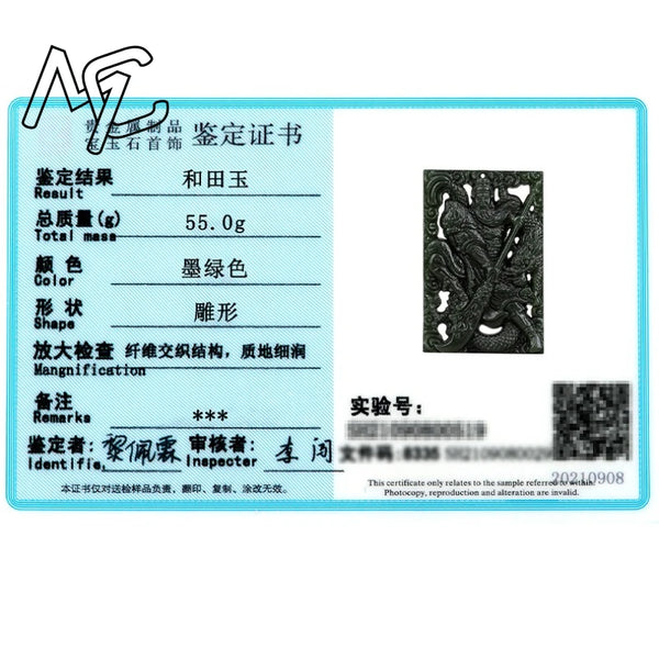 Black Jade Guan Yu Pendant-ToShay.org
