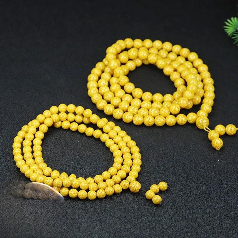Yellow Cinnabar Prayer Beads-ToShay.org