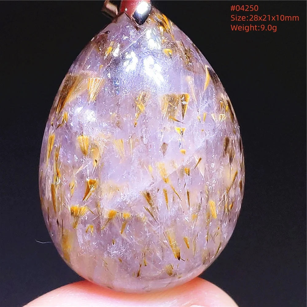 Purple Rutilated Auralite Pendant-ToShay.org