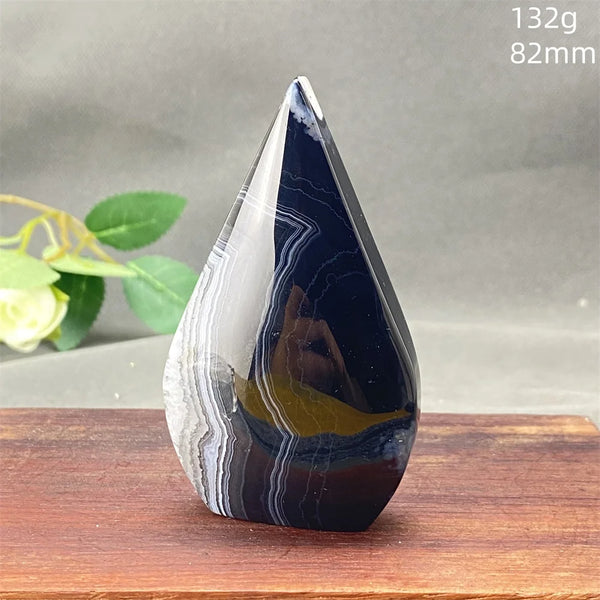 Black Striped Agate Flame-ToShay.org